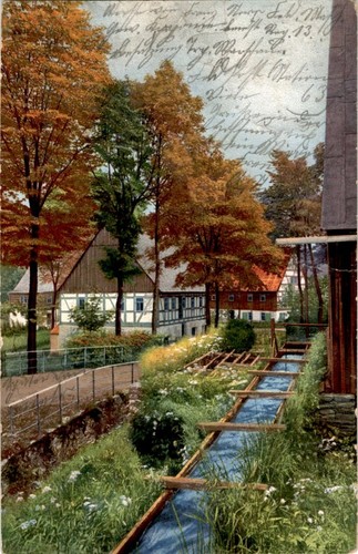 Fachwerkhaus mit wasserlauf - mit,